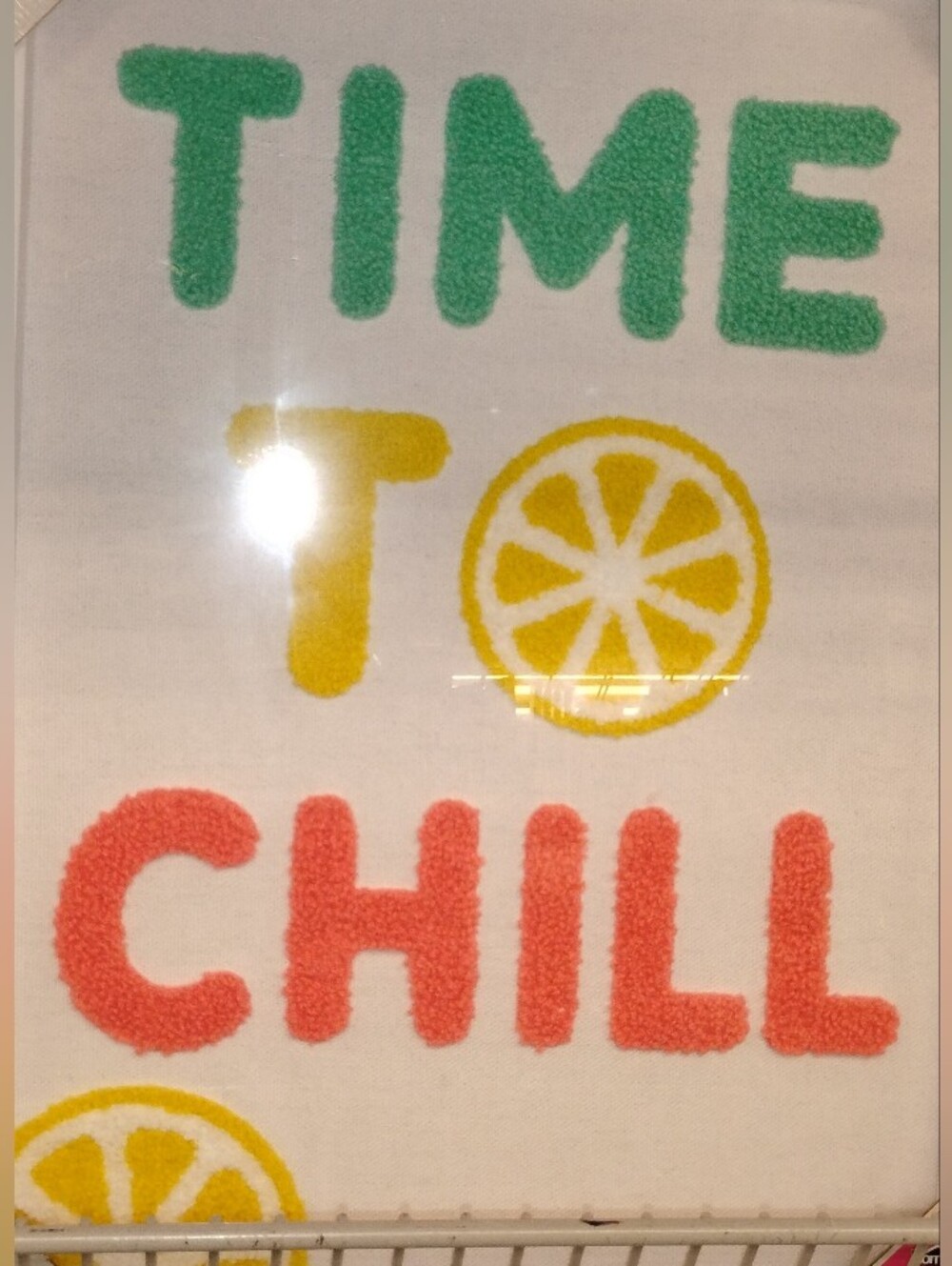 “Time To Chill” Textured Wall Art Canvas — Bright Green, Yellow & Coral